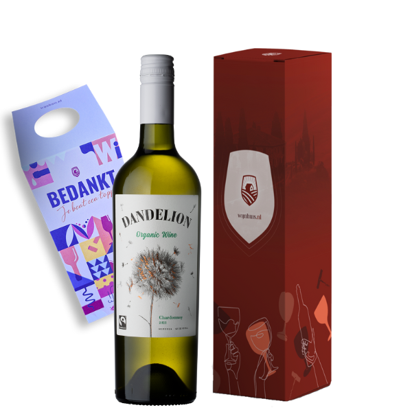 Montlaiz Dandelion Chardonnay BIO & Fairtrade | Wijn cadeau | incl. Gratis Kaartje