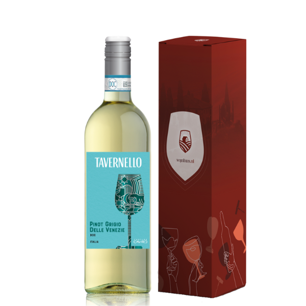 Tavernello wijnen Tavernello Pinot Grigio delle Venezie | Wijn Cadeau | incl. Gratis Kaartje