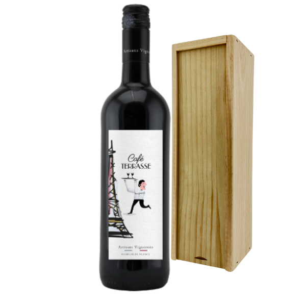 Rhonéa Wine Cafe Terrasse Rouge Vin de Pays Méditerranée | Wijn Cadeau | incl. Kaartje