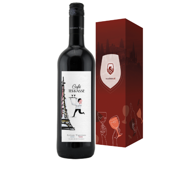 Rhonéa Wine Cafe Terrasse Rouge Vin de Pays Méditerranée | Wijn Cadeau | incl. Kaartje