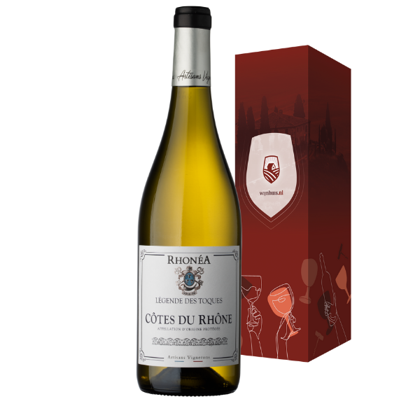 Rhonéa Côtes du Rhône Légende des Toques - Blanc | Wijn Cadeau | incl. Gratis Kaartje