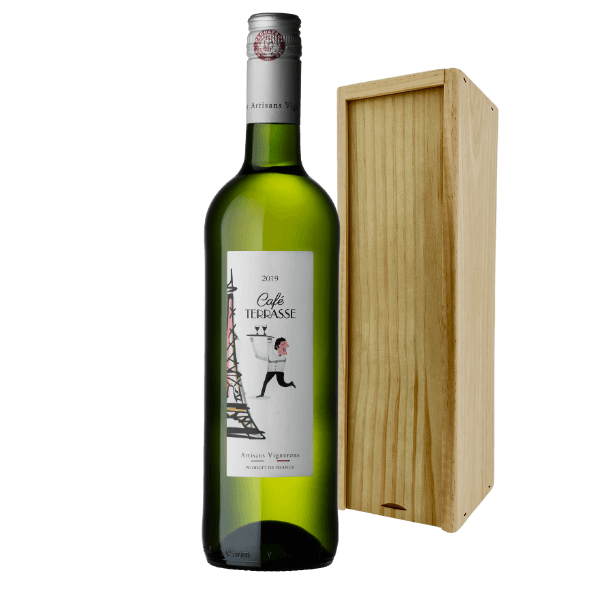 Rhonéa Wine Café Terrasse Blanc Vin de Pays Méditerranée | Wijn cadeau | incl. Gratis Kaartje
