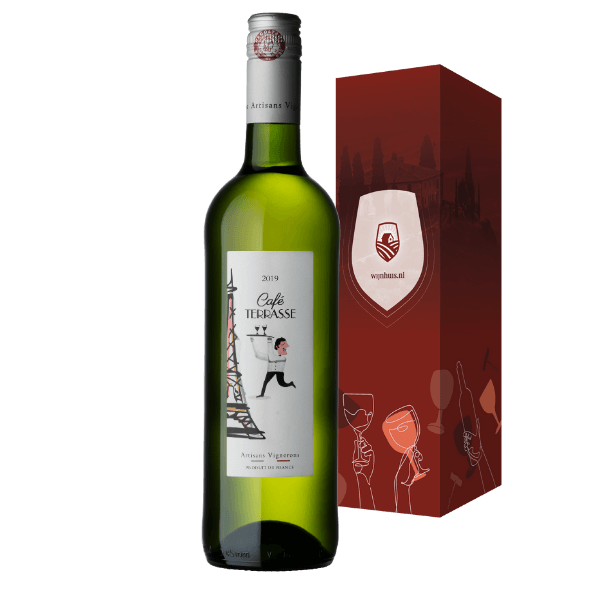 Rhonéa Wine Café Terrasse Blanc Vin de Pays Méditerranée | Wijn cadeau | incl. Gratis Kaartje