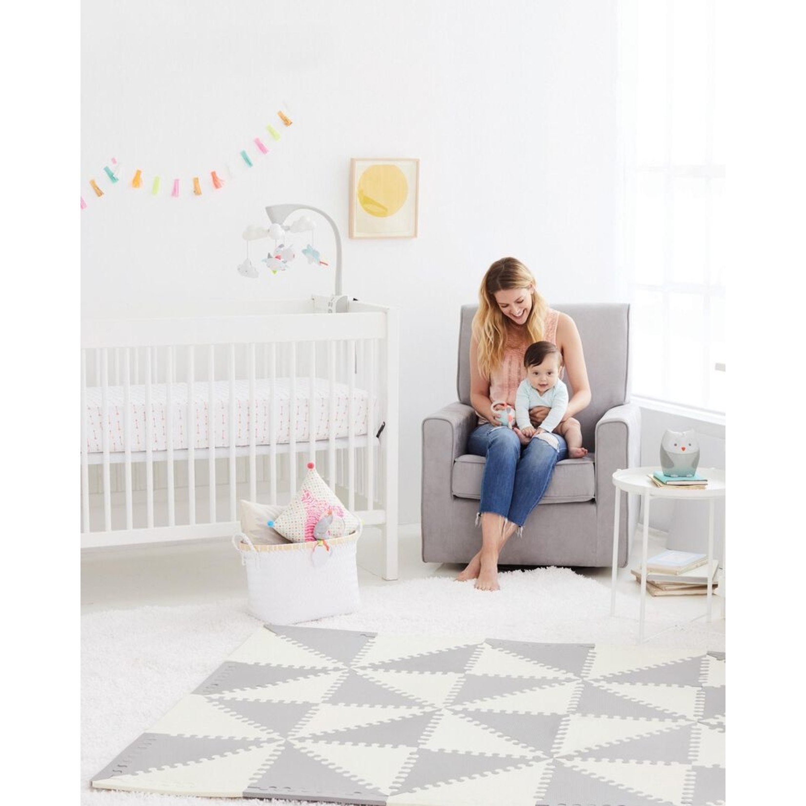 Playspot Geo Floor Tiles Grey & Cream