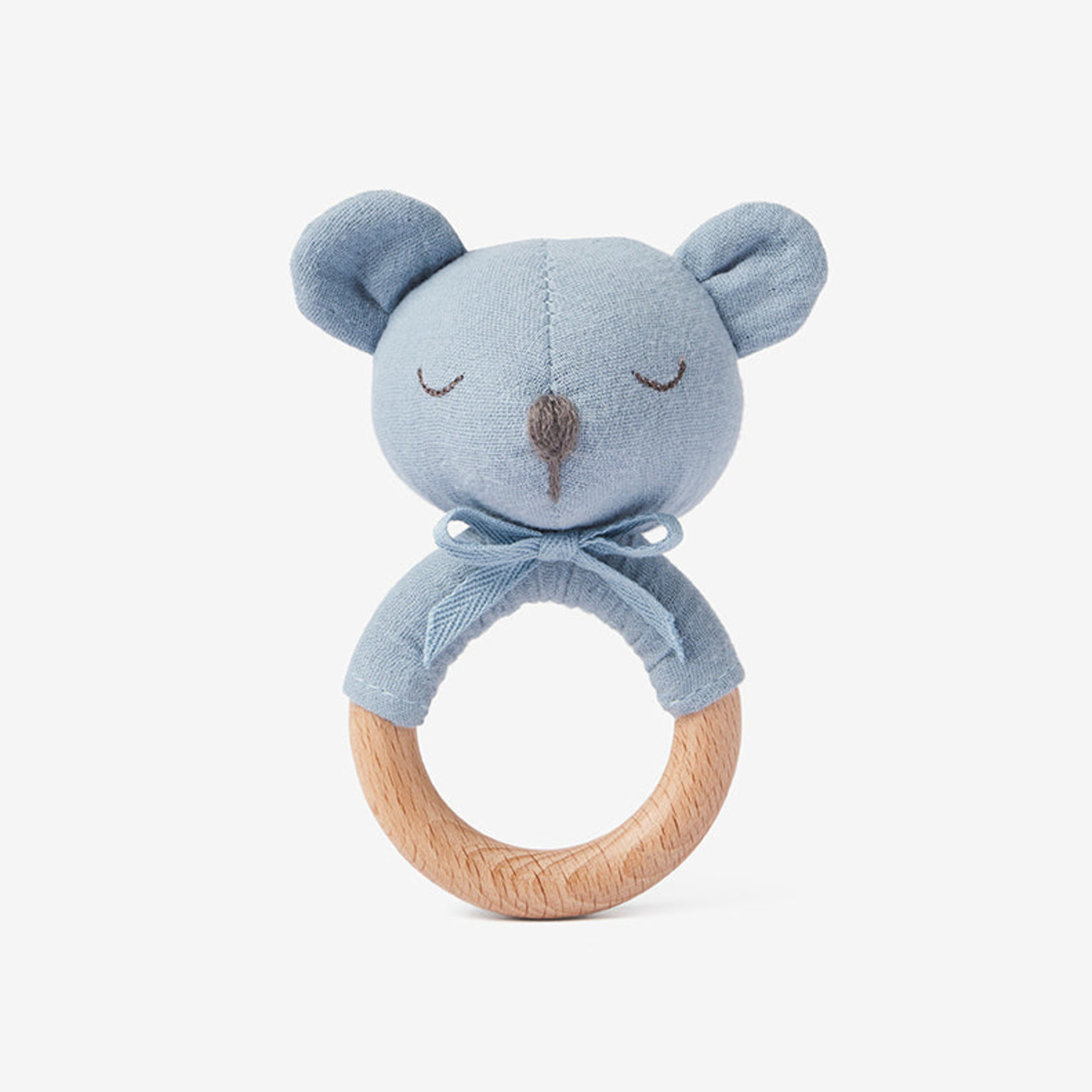 Ring Rattle Muslin Blue