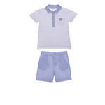 WHITE AND BLUE SHORTS SET