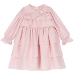 Younger Girls Pink Tiered Dress.