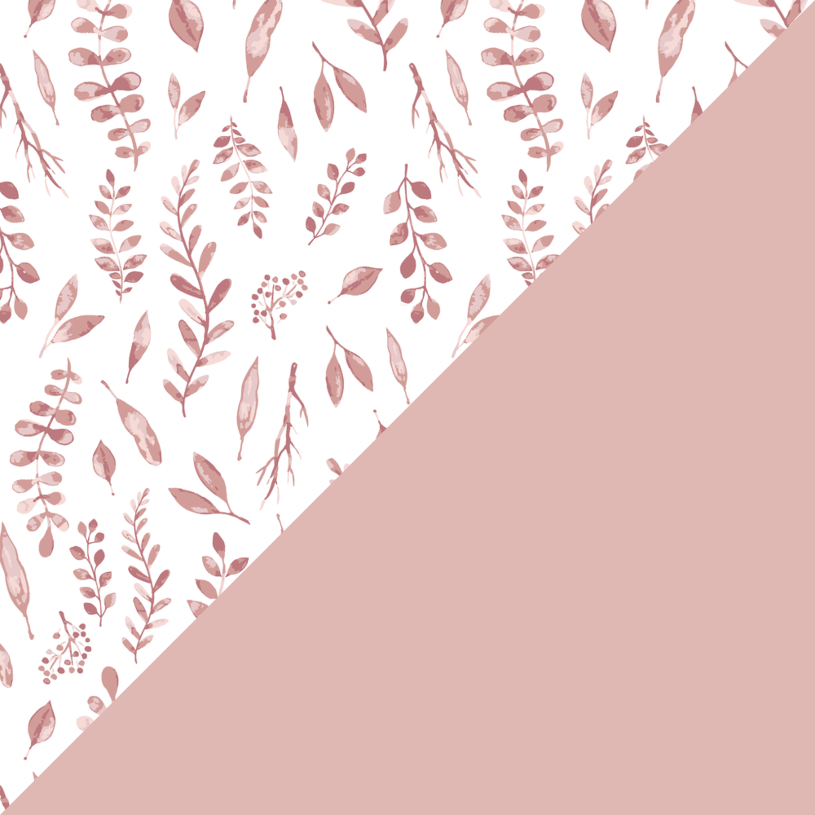 Pink Leaves/Cotton Muslin  Snuggle Blanket