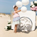 Baby Girls Pink & Blue Chiffon Ruffle Dress