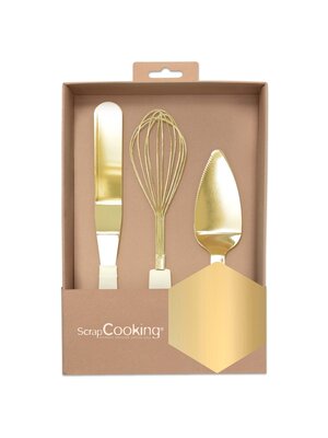 ScrapCooking Golden Spatula/Whisk/Cake Server Set/3
