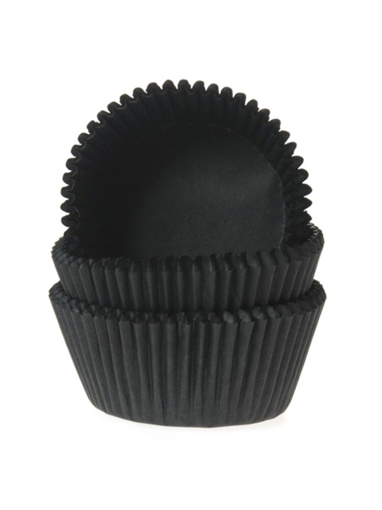 House of Marie House of Marie Baking Cups Zwart pk/50