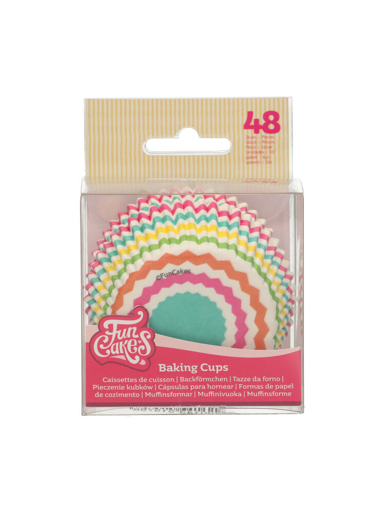 FunCakes FunCakes Baking Cups Colourful Chevron pk/48