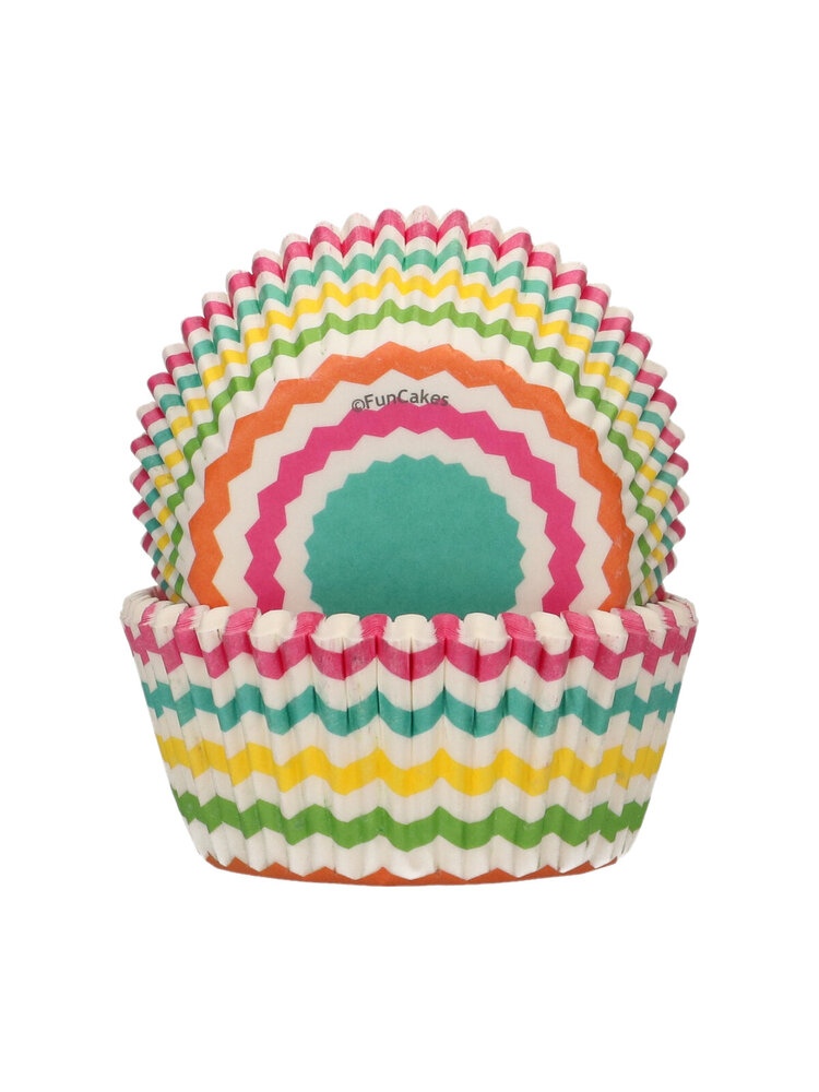 FunCakes FunCakes Baking Cups Colourful Chevron pk/48