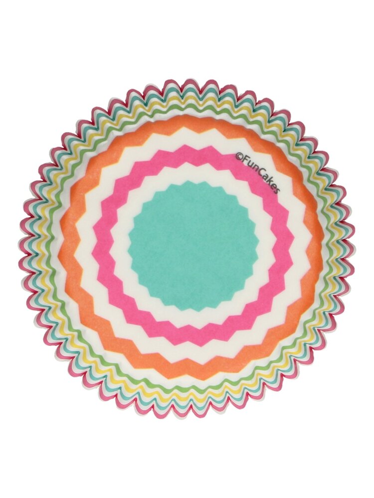 FunCakes FunCakes Baking Cups Colourful Chevron pk/48