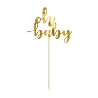 Cake Topper Oh Baby - Goud
