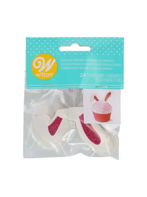 Wilton Glitter Konijnen Oortjes Toppers pk/24
