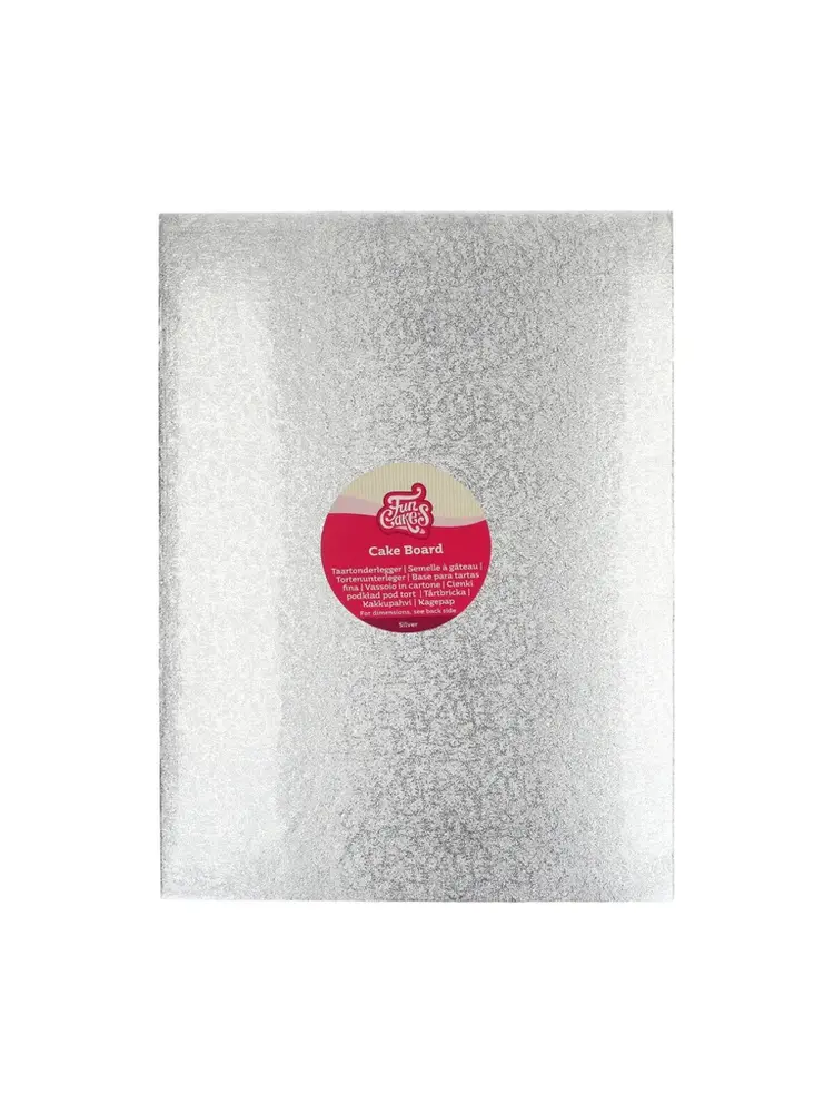 FunCakes FunCakes Cake Board Rechthoek 40,5 x 30,5 cm - Zilver