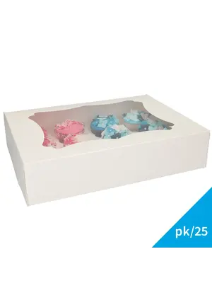 FunCakes FunCakes Cupcake Doos 12 - Wit pk/25