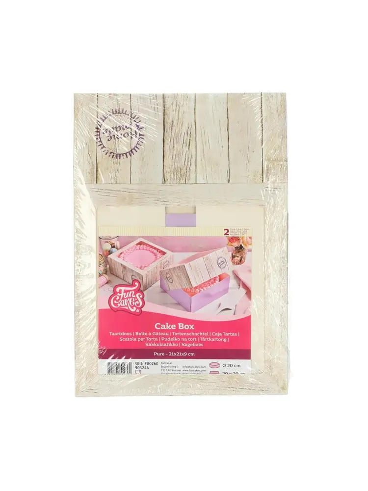 FunCakes FunCakes Taartdoos -Pure- 21x21x9 cm pk/2