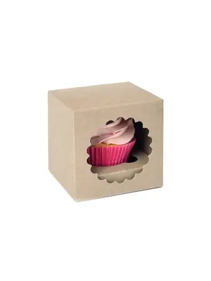 House of Marie House of Marie Cupcake Box 1 -Kraft- pk/3