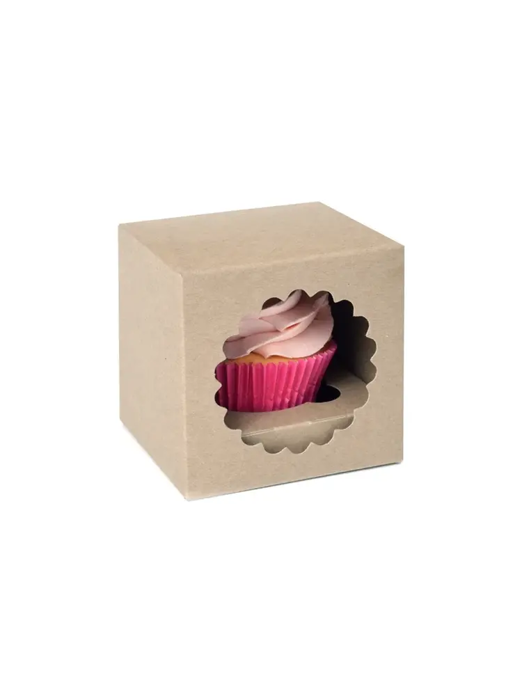 House of Marie House of Marie Cupcake Box 1 -Kraft- pk/3