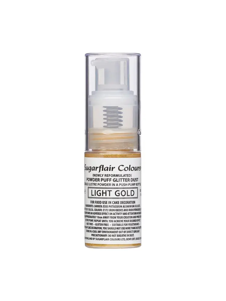 Sugarflair Sugarflair Pump Spray Glitter Dust Light Gold