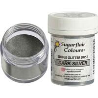 Edible Glitter Dust Dark Silver - 10g