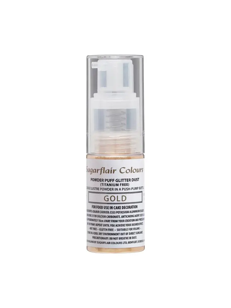 Sugarflair Pump Spray Glitter Dust Gold - 10g (E171 Free)