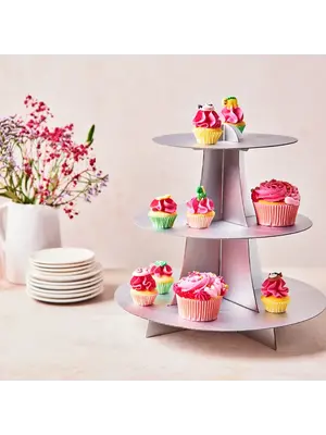 FunCakes FunCakes 3 Tier Cupcake Stand Display - Silver