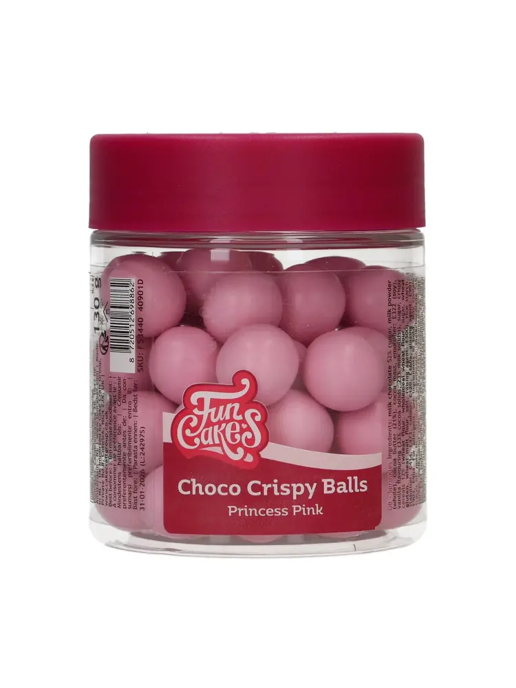 FunCakes FunCakes Choco Crispy Ballen - Parelmoer Roze