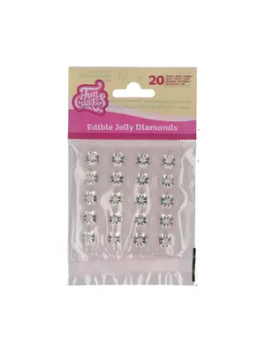 FunCakes FunCakes Eetbare Jelly Diamonds Clear pk/20