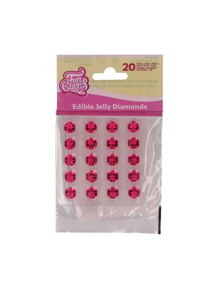 FunCakes FunCakes Eetbare Jelly Diamonds Pink pk/20