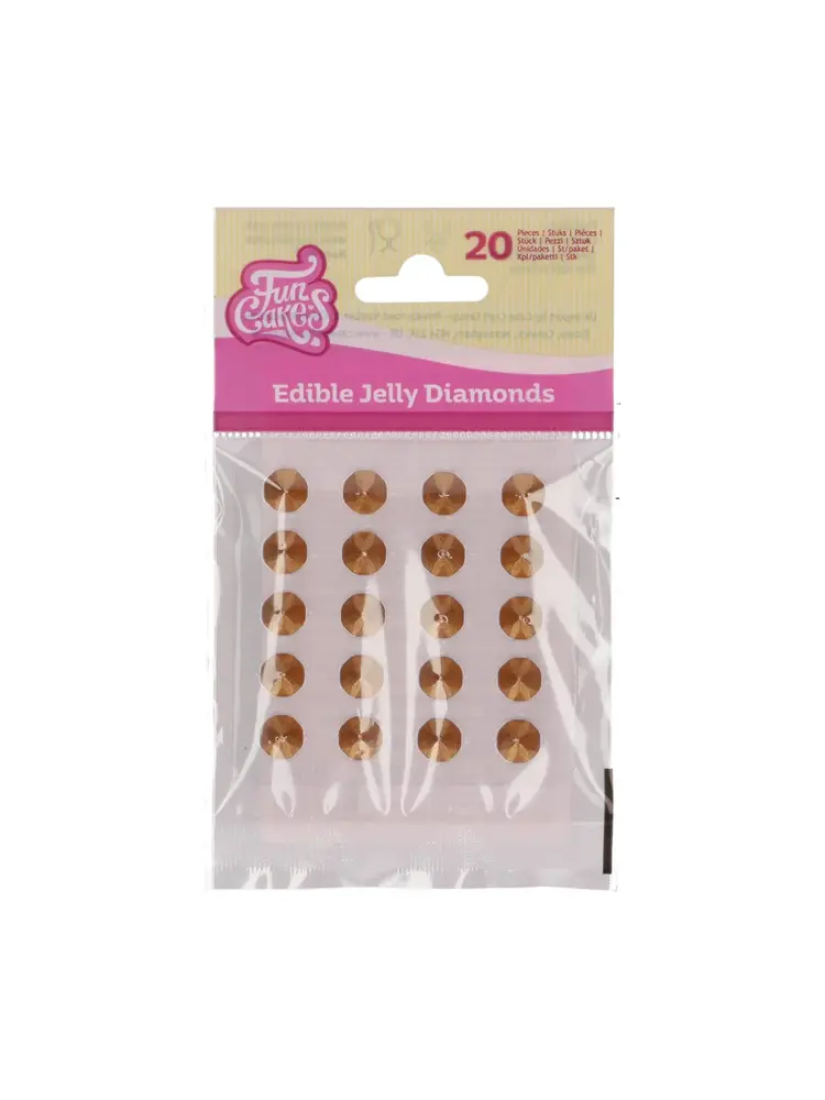 FunCakes FunCakes Eetbare Jelly Diamonds Pearl Gold pk/20
