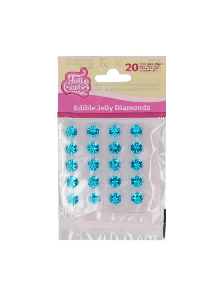 FunCakes FunCakes Eetbare Jelly Diamonds Sky Blue pk/20
