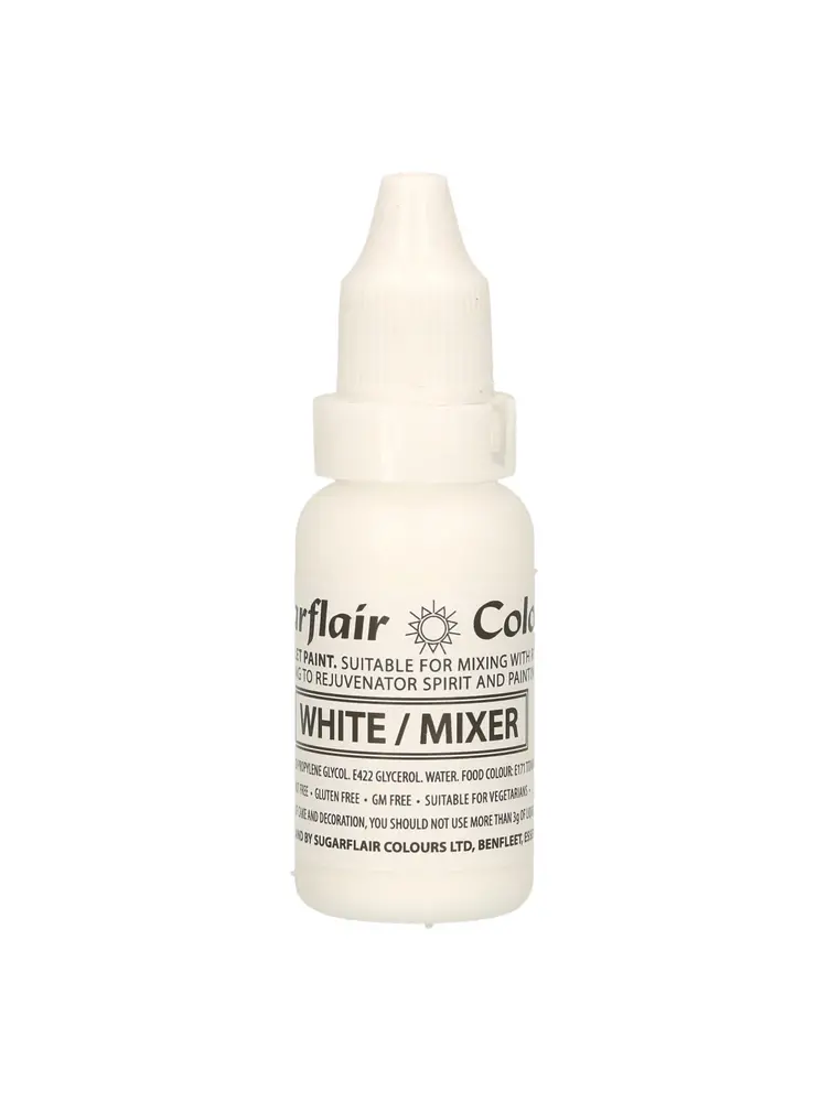 Sugarflair Edible Droplet Paint -White/Mixer- 14ml