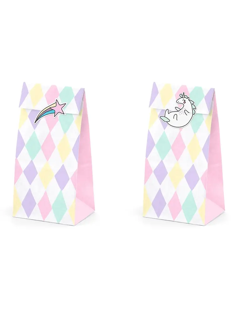 PartyDeco PartyDeco Traktatie Zakjes Unicorn Set/6
