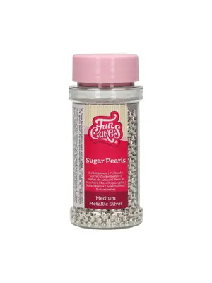 FunCakes Suikerparels Medium Metallic Zilver 80 g