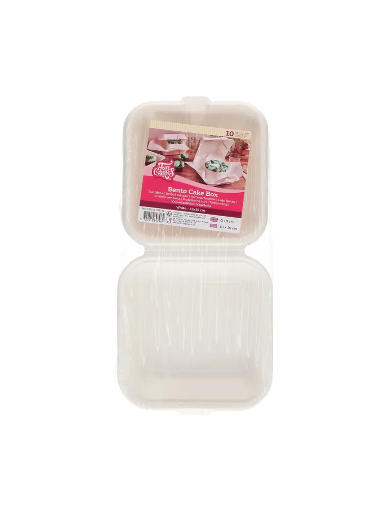 FunCakes FunCakes Bento Cake Box White 15x15 cm pk/10