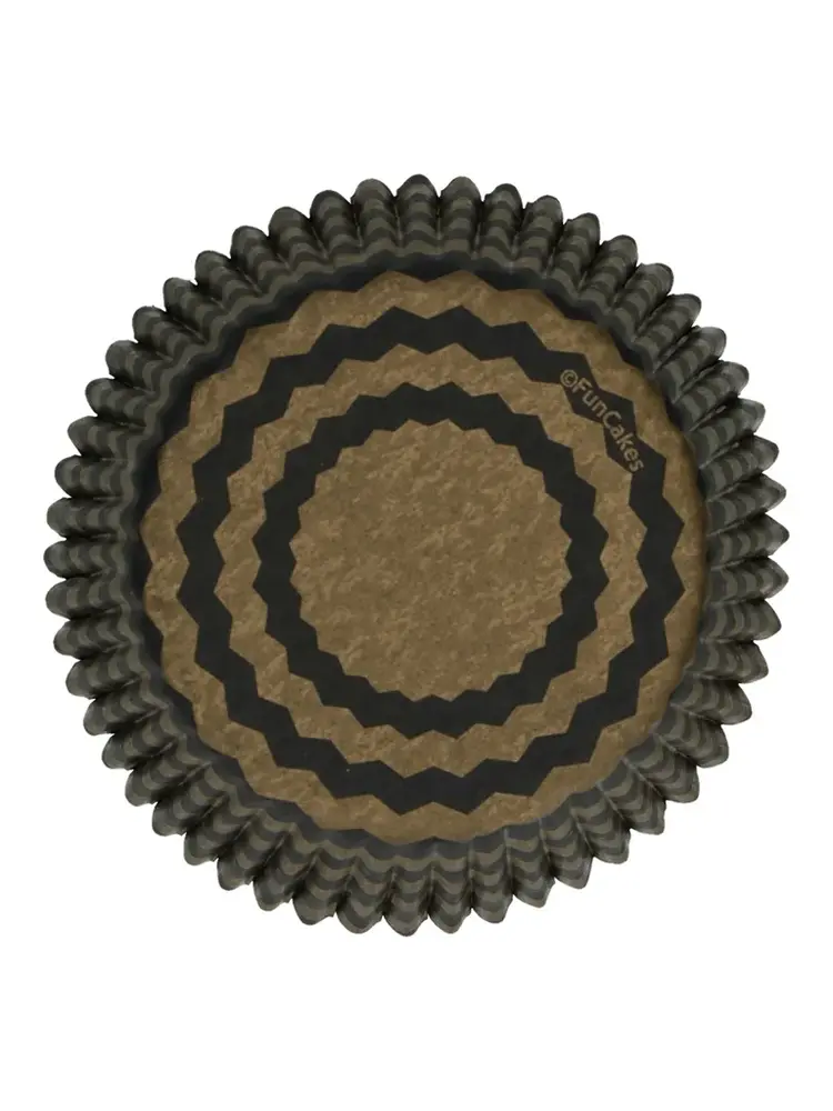 FunCakes FunCakes Baking Cups -Chevron Gold- pk/48