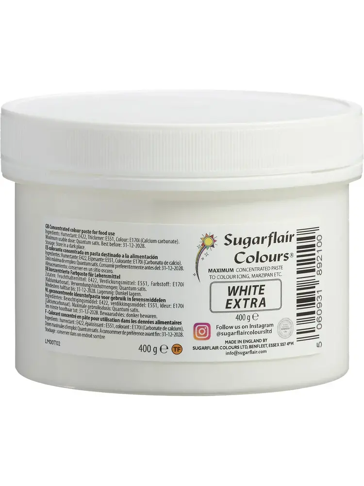 Sugarflair Sugarflair Max Concentrate Paste Colour White Extra 400 g