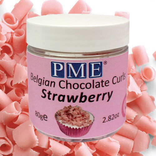 PME Chocoladekrullen Aardbei 85 g PME Chocoladekrullen Aardbei 85 g