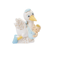 Ooievaar Blauw Polystone 5,5 cm