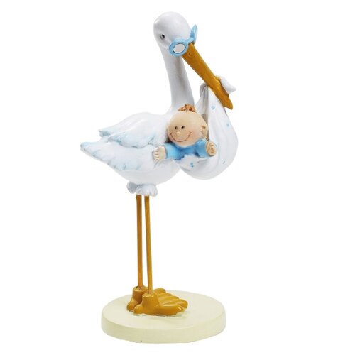 Ooievaar met Baby Blauw 11 cm Ooievaar met Baby Blauw 11 cm