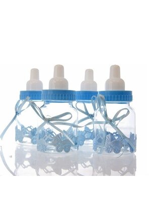 Taartdecoratie Baby Zuigfles Blauw 9 cm