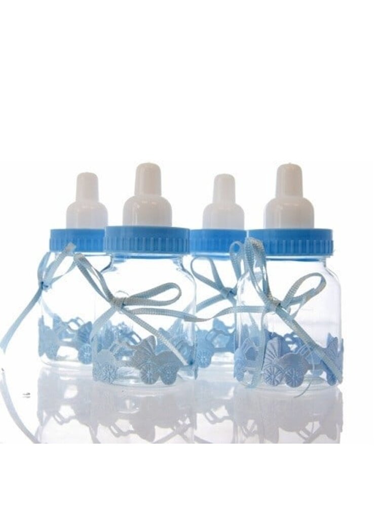 Taartdecoratie Baby Zuigfles Blauw 9 cm