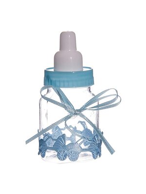 Taartdecoratie Baby Zuigfles Blauw 9 cm