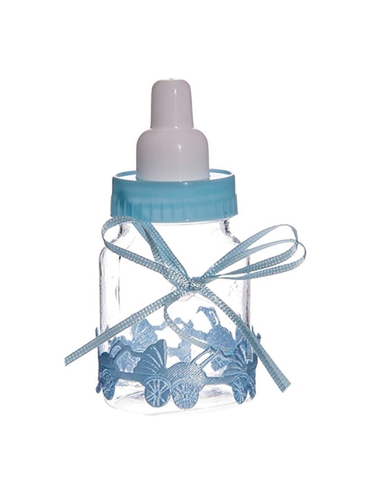Taartdecoratie Baby Zuigfles Blauw 9 cm
