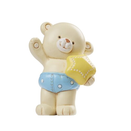 Teddybeer Blauw Polystone 6 cm Teddybeer Blauw Polystone 6 cm