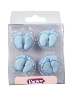 Culpitt Culpitt Suikerdecoratie Baby Voetjes Blauw (12 paar)
