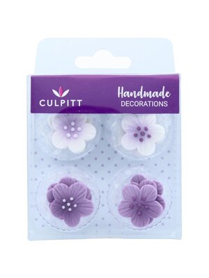 Culpitt Culpitt Suikerdecoratie Bloemen Lila (12 stuks)